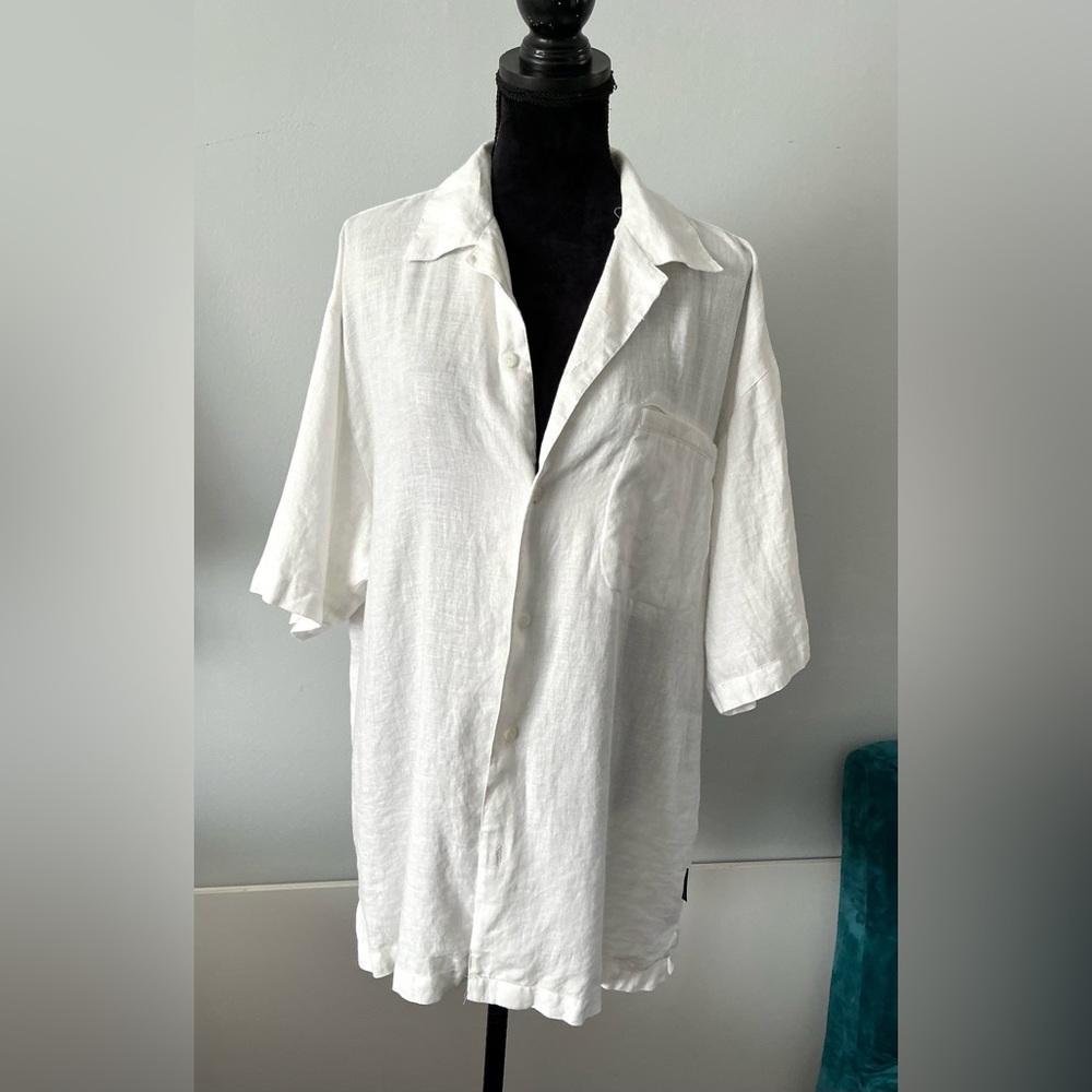 Mens LINEN button down shirt😎